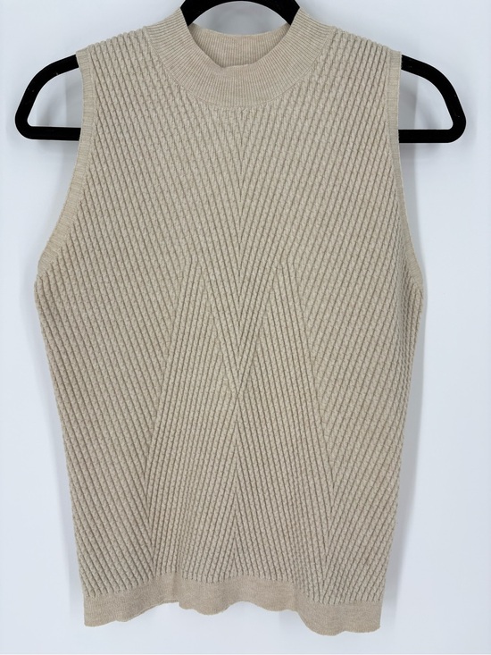 Magaschoni Tops - Sleeveless Ribbed Knit Quiet Luxury Minimalist Old Money Shirt Top Women Large